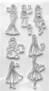 Fashion Girls Clear Stamps for Card Making - Reusable Rubber Stamp for DIY Scrapbooking, Album Decoration, Paper Craft