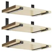 Shelf Brackets 12 Inch with Lip for DIY Floating Shelf - L Shelf Bracket Black -