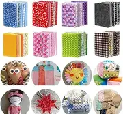 OJYUDD 150Pcs 4" x 4" (10cm x 10cm) Multicolor Cotton Craft Fabric Bundle, Random Polka Dots Pattern, Pre-Cut Quilt Squares, DIY Sewing Quarters Bundle