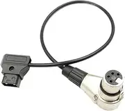 D-Tap Male to Female Angle 4-Pin XLR Cable for Power Supply Battery Adapter(Elbow Plug Cable,60cm)