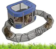 Gvblkq Cat Outdoor Tunnel Enclosed, Outside Small Animals House Portable Tent, Easy Setup Spacious Bored Cat Outside Play Toy for Patio Lawn Yard Garden