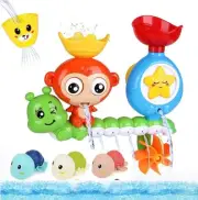 Baby Bath Toys - 4 Pcs, Toddler Bath Toys for 3 4 5 Year Old, Monkey Water Toys