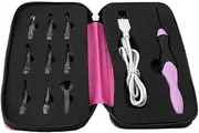 9 in 1 Weave Crochet Hooks Set with USB Rechargeable LED Light Up Heads, Knitting Accessories with Pink Case