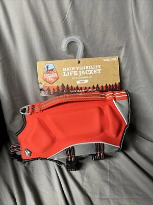 New Arcadia Trail High Visibility Red Dog Flotation Life Jacket Size Small -A4