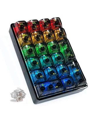 K21 RGB Backlit Tri-Mode Transparent Wireless Mechanical Number Pad Supports ...