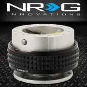 NRG ALUMINUM STEERING WHEEL QUICK RELEASE GEN 2.1 SILVER BODY BLACK PYRAMID RING