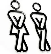 codiarts. Door Sign 3D | Toilet | Toilet - Guest Toilet | Bathroom | Acrylic Glass Laser Cut | Self-Adhesive (WC-Gender03)