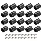 20Pcs 7mm Metal Shoelace Tips Screws Shoelace End Tip Cords End Black