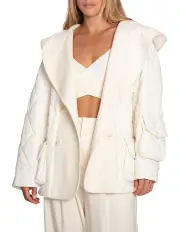 [Belle & Bloom] Only You Quilted Utility Jacket in White