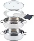 Nuwave 18/8 Stainless Steel Cookware Set: PTFE-Free, Includes Fondue Pot, Steame