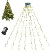 Christmas Tree Lights 280 LED, 2M x 8 Lines Easy to Install Christmas String Lights with 8 Modes, Christmas Decorations Christmas Lights for 1.8M - 2.4M Xmas Tree