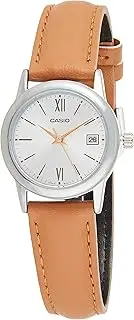 [Casio] LTPV002L-7B3 Unisex Silver Analog Watch with Tan Band
