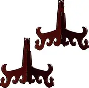 Display Plate Stands,Tabletop Picture Stand,Set of 2 Wooden Removable Display Stand Plate Stand Holder Easel,Picture Frame Stand Holder,Bowl Plate Photo Medal Holder Book Rack,for Weddings,Birthdays T