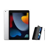 APPLE 第九代 IPAD 10.2 吋 256G WIFI 銀色+磁力吸附觸控筆+三折休眠防摔殼+高透光滿版保護貼