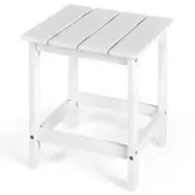Costway Coffee Table 15"x15"x18" White Square Wood Durable Portable Light Weight