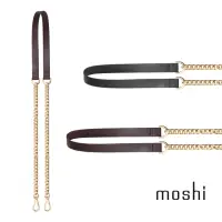 在飛比找momo購物網優惠-【moshi】Moshi Vegan 皮革拼接金鏈肩帶(搭配