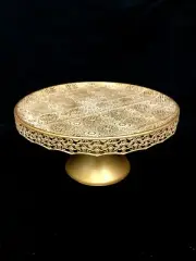 Moroccan Style Metal Golden wt White Wash Cake Display Stand 29cm KITCHEN home