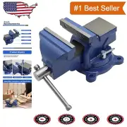 Heavy-Duty 4" Ductile Iron Bench Vise with 360° Swivel Base - Precision Tool