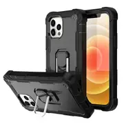 MCC Stylish Shockproof iPhone 12 Pro Case Cover Apple Heavy Duty Tough [Black+Black]