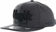 [WITHMOONS] Snapback Hat Thuglife Embroidery Hiphop Baseball Cap AL2862 (Charcoal)