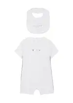 Balmain Kids Logo-print Cotton Babygrow set - White - New Born NEW BORN