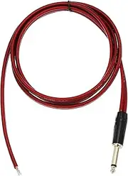 uxcell TS Mono Plug to Bare Wire Open End Speaker Cable, 4.9ft (1.5 Meter) 14AWG Gold Plated TS Mono Plug Cable for Speaker, Guitar, Scanner, Audio Equipment