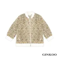 在飛比找momo購物網優惠-【GINKOO 俊克】印花簍空羅紋外套