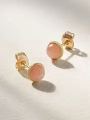 [OLE LYNGGAARD COPENHAGEN] OLE LYNGGAARD COPENHAGEN - Lotus 18-karat Gold Moonstone Earrings - One size One size Gold