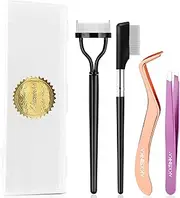 akxsinka lash applictor tooles, false eyelashes Tweezers, Eyelash Comb,lashes Definer With Comb Cover