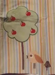 Avon Tiny Tillia Valances New yellow orange green white CUTE Apple Tree Birds