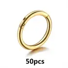 50/100Pcs Stainless Steel Septum Nose Piercing Hinged Segment Hoop Ring for Wome