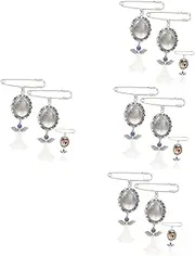[ABOOFAN] 8 pcs Wedding Pin Photo Frame bouquet blue picture frame blue brooch memorial picture frame wedding picture frame Memorial Photo Charms commemorate crafting supplies bride pp