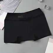 [FARZAH] Women Panties Female Underwear 3PCS/Set Seamless Women Boyshorts Boxers Cotton Crotch Ladies Safety Pants Thin Underwear for Spring Summer(Black 1pc,L)