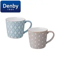 在飛比找momo購物網優惠-【DENBY】印象圖騰馬克杯-粉藍+粉紅-2入-400ml