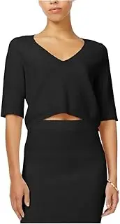 [RACHEL Rachel Roy] Womens Textured V-Neck Crop Top