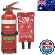 FirePro Fire Extinguisher 1kg + Blanket 1m x 1m Kit Home Car Caravan Boat*