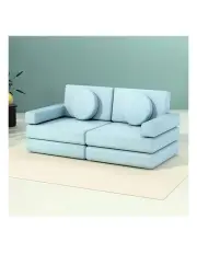 Artiss Sofa Bed 2 Seater DIY Couch Velvet Blue