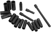 Drive Socket Set Hex Deep Socket Kit Corrosion Resistant With 3 Extension Rod For Industry Socket socket