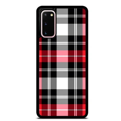 Tartan Plaid Black Red Case Cover For Samsung Galaxy S23 S22 Plus Ultra S21+ S20