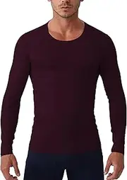 [Queerier] Men's Compression Shirts Baselayer Underlayer Top Long Sleeve T-Shirt 3 Pack
