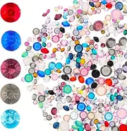 BIUDECO 1 Colorful Pointed Back Glass Rhinestones for Nail Art Manicure Decorations Elegant DIY Nail Ornaments Durable Lightweight Gems for Daily Summer Fashion