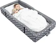 Milliard Folding Floor Sleeper Cot + Fitted Sheet for Toddlers and Kids,Travel,Washable Grey