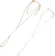 WRITWAA 2pcs Faux Pearl Anklet Anklets Ankle Jewelry Ankle Decoration Ankle Chain Foot Chain Women Anklet Beach Anklet Ankle Bracelets Alloy