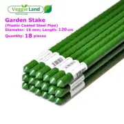 18 pcs 16mm X 120cm Garden Stakes ( Plastic Coated Steel Pipes )