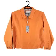 Mens Orange Geoffrey Beene Lightweight Jacket Full Zip Long Sleeve Size L