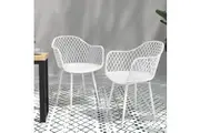 Gardeon 4PC Outdoor Dining Chairs PP Lounge Chair Patio Furniture Garden White