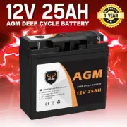 Mobi 12V 25AH AGM Battery Deep Cycle Mobility Scooter Golf Cart Camping 4x4