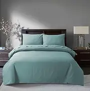 Sleepdown 200 Thread Count 100% Cotton Duvet Set, Super King - Duck Egg