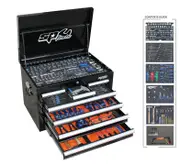 SP Tools SP50123X - Tool Kit - Custom Series - 254 Piece Metric/SAE - Black/Chrome - Plus 3 Extra EVA Foam Trays
