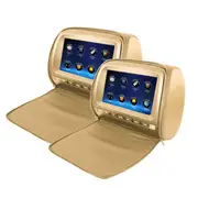 Elinz 2x 9" Full HD 1080P Touch Screen Car Headrest DVD Player BEIGE